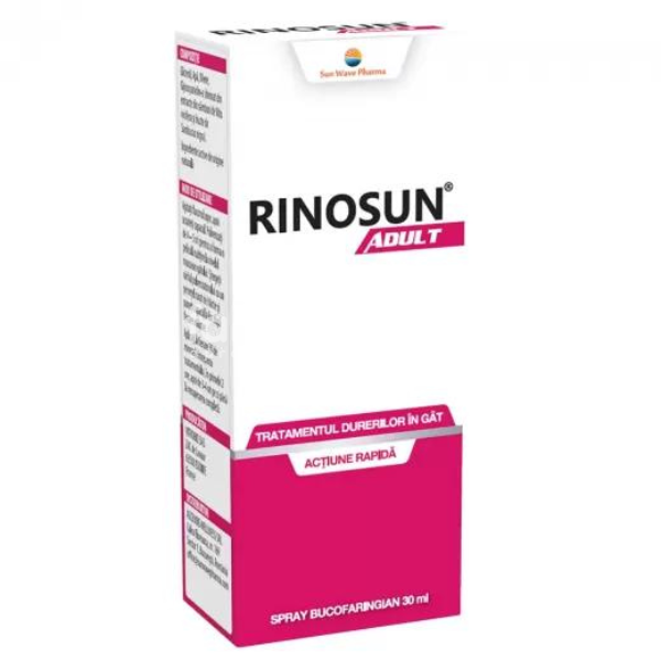 Durere gât - Rinosun Adult Spray Bucofaringian, 30 ml Sun Wave Pharma, farmaciamea.ro