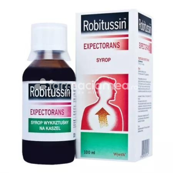 Tuse ambele forme OTC - Robitussin sirop expectorant, 100 mg/5 ml, 100 ml, Gsk, farmaciamea.ro