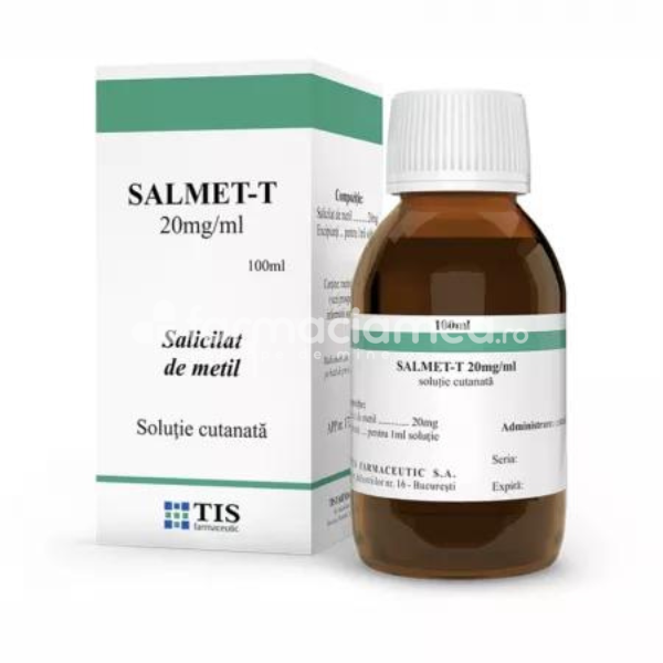 Durere OTC - Salmet-T soluţie cutanată, 20 mg/ml, 100 ml, Tis Farmaceutic, farmaciamea.ro