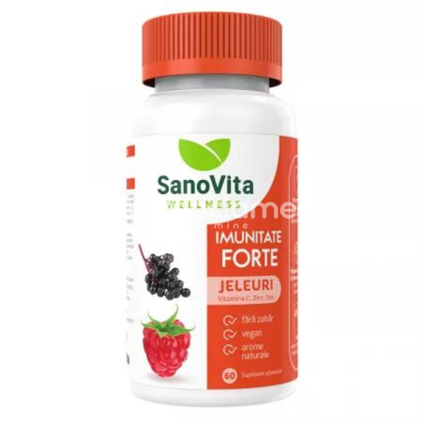 Imunitate - Jeleuri cu vitamine Imunitate Forte, 60 bucati, Sanovita Wellness, farmaciamea.ro