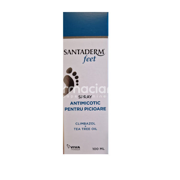 Sănătatea pielii - Santaderm Feet spray antimicotic pentru picioare, 100 ml, Viva Pharma, farmaciamea.ro