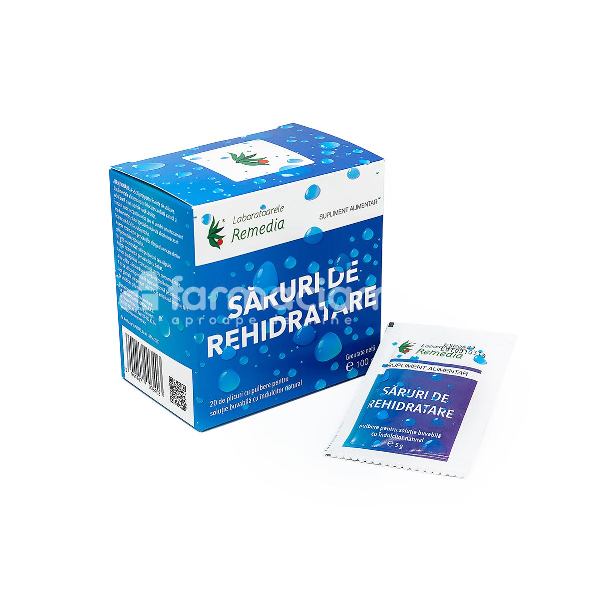 Antidiareice și săruri de rehidratare - Saruri de rehidratare x 20plicuri Remedia, farmaciamea.ro