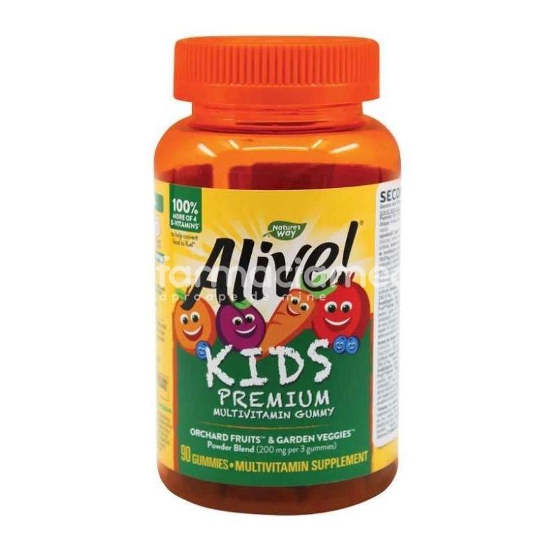 Vitamine și minerale copii - Alive gummies multivitamine copii, 90 jeleuri, Secom, farmaciamea.ro