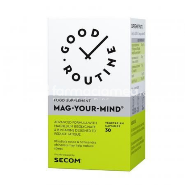 Stres și epuizare - Good Routine Mag-Your-Mind, 30 capsule, Secom, farmaciamea.ro