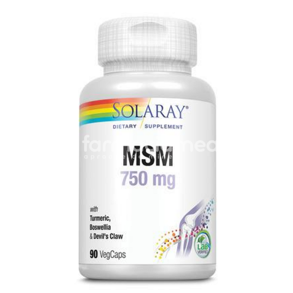 Suplimente articulații - MSM 750 mg,asigura buna functionare a sistemului osteoarticular, 90 capsule, Secom, farmaciamea.ro