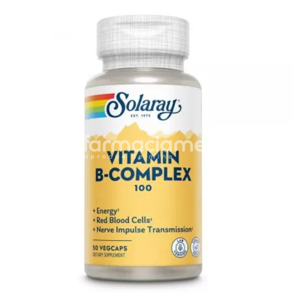 Minerale și vitamine - Vitamina B-Complex 100 mg, 50 capsule Secom, farmaciamea.ro