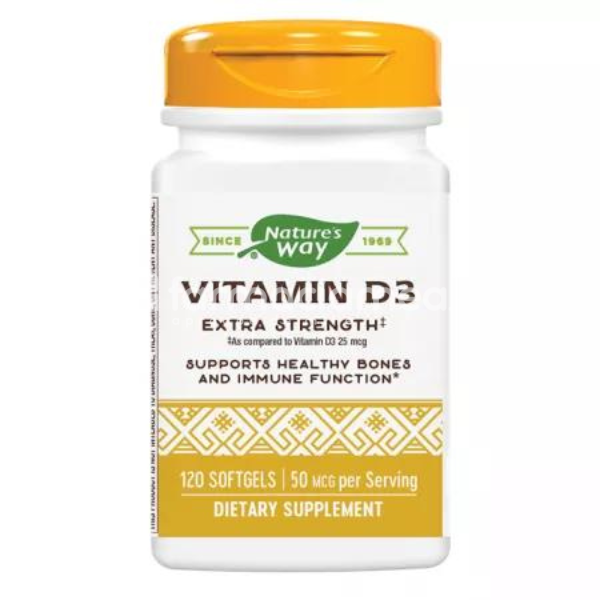 Minerale și vitamine - Vitamina D3 2000UI, 120 capsule Secom, farmaciamea.ro