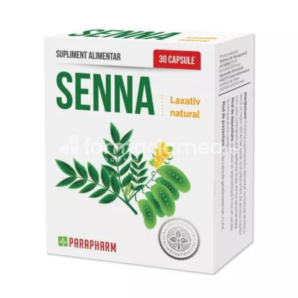 Afecțiuni ale sistemului digestiv - Senna, 30 cps, Parapharm, farmaciamea.ro