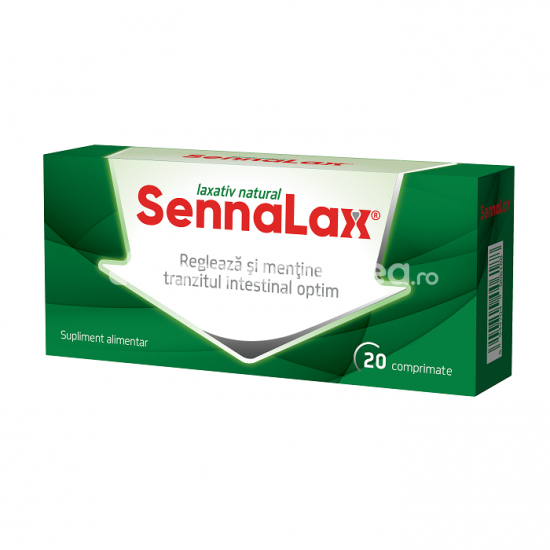 Laxative - SennaLax, constipatie, regleaza si mentine un tranzit intestinal sanatos,  20 comprimate, Biofarm, farmaciamea.ro