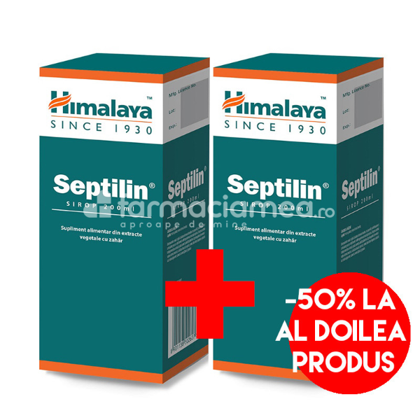 Imunitate - Septilin Sirop stimuleaza si protejeaza imunitatea, 200ml ( 1+ 50% reducere la al doilea produs) Himalaya, farmaciamea.ro