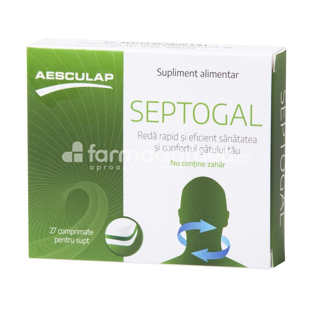 Durere gât - Septogal 27 comprimate pentru supt, Aesculap , farmaciamea.ro