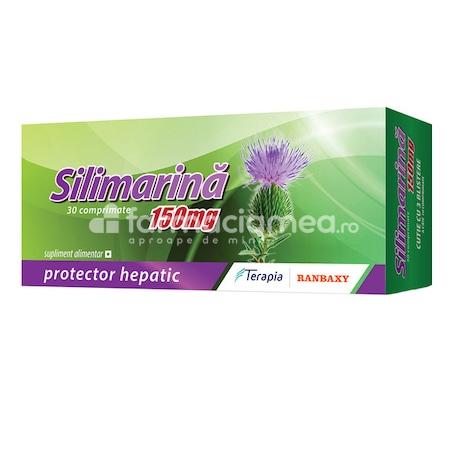 Terapie biliară și hepatică - Silimarina 150mg, protejeaza si regenereaza ficatul, 30 comprimate, Terapia, farmaciamea.ro