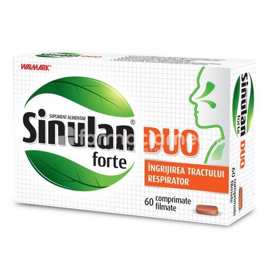 Sinusuri - Sinulan forte duo, pentru sinusuri si imunitate, 60 comprimate, Walmark, farmaciamea.ro