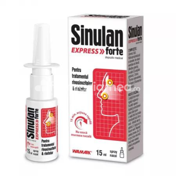 Afecțiuni ale aparatului respirator - Sinulan Express Forte Spray Nazal, 15 ml Walmark, farmaciamea.ro