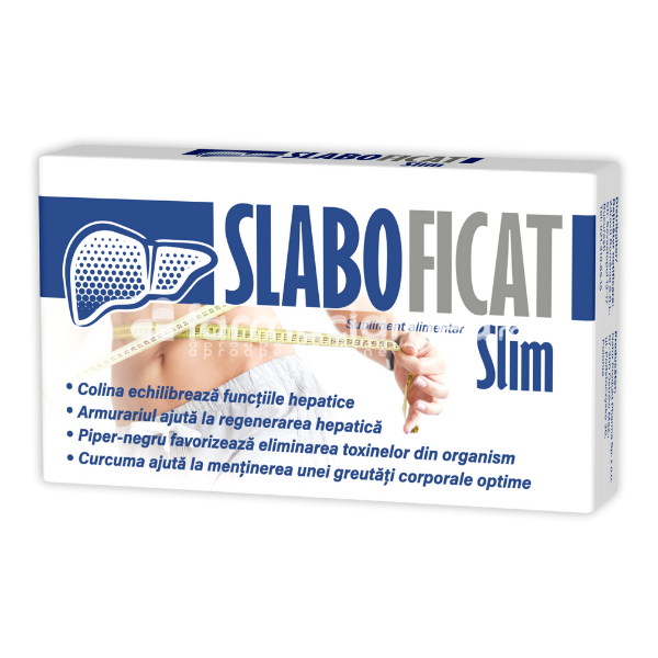 Terapie biliară și hepatică - Slaboficat SLIM, efect detoxifiant, 30 capsule, Zdrovit, farmaciamea.ro