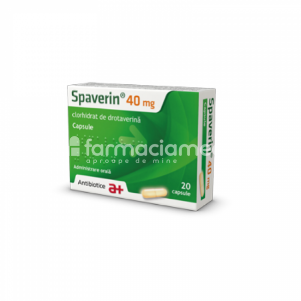 Durere OTC - Spaverin 40 mg 20 capsule, Antibiotice, farmaciamea.ro
