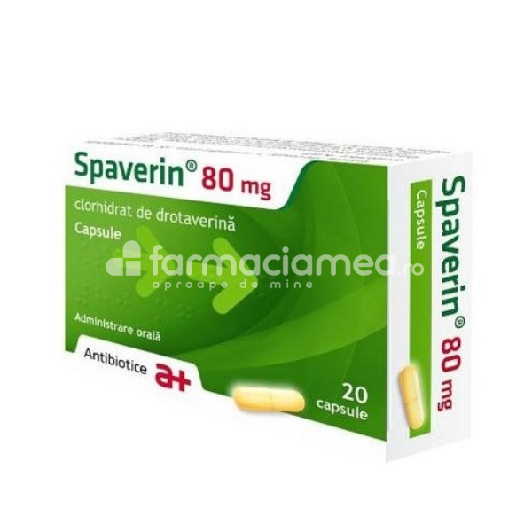 Durere OTC - Spaverin 80 mg 20 capsule, Antibiotice, farmaciamea.ro