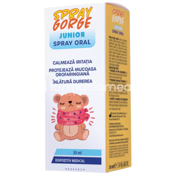 Durere gât - Spray Gorge junior, 30ml, Pharmalife Research, farmaciamea.ro