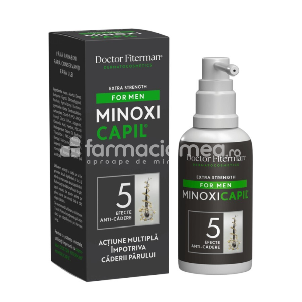 Căderea părului - Spray impotriva caderii parului pentru barbati Minoxicapil Men, 60 ml, Doctor Fiterman, farmaciamea.ro