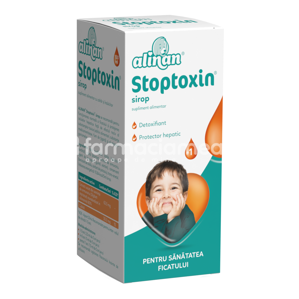 Suplimente alimentare copii - Alinan Stoptoxin sirop copii, 150 ml, Fiterman Pharma, farmaciamea.ro