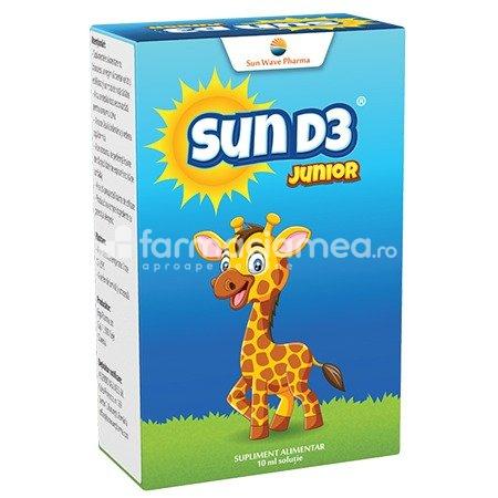 Minerale și vitamine - Sun D3 junior picaturi, 10ml, Sun Wave Pharma, farmaciamea.ro