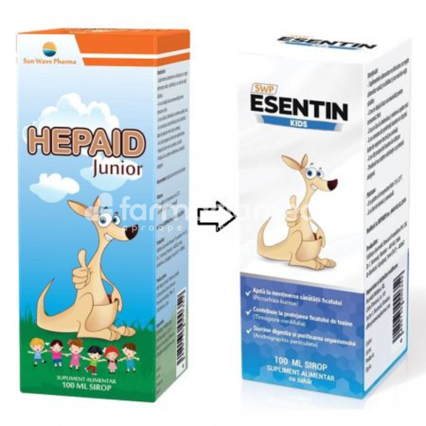 Afecțiuni ale sistemului digestiv - Esentin Kids Sirop, 100ml Sun Wave Pharma, farmaciamea.ro