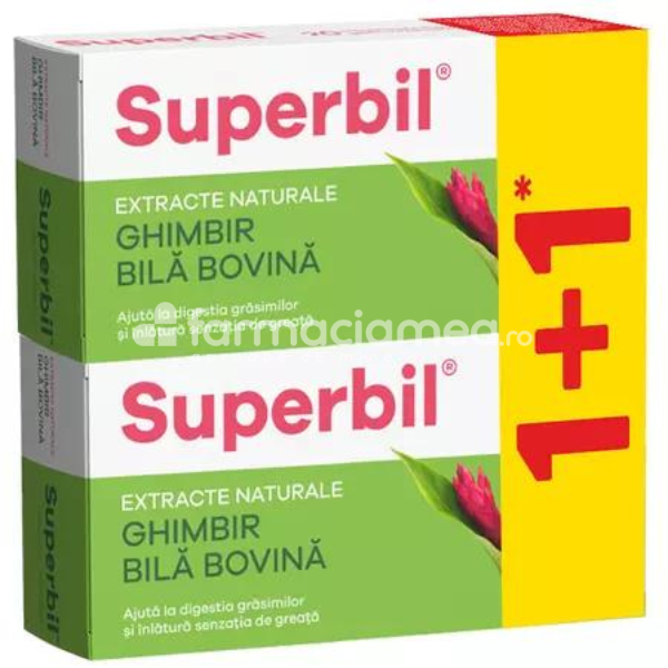 Terapie biliară și hepatică - Superbil Pachet 1+1 Cadou, 20 comprimate filmate gastrorezistente Fiterman Pharma, farmaciamea.ro