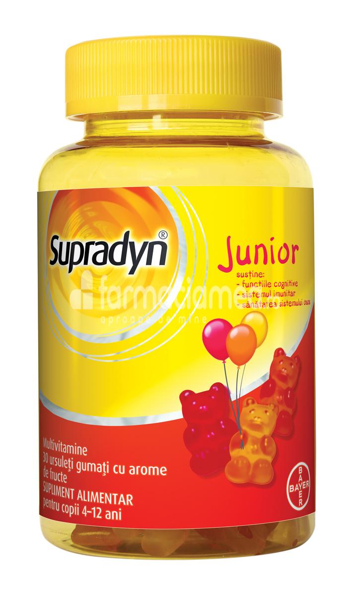 Vitamine și minerale copii - Supradyn Junior Multivitamine, 30 ursuleti gumati, Bayer, farmaciamea.ro