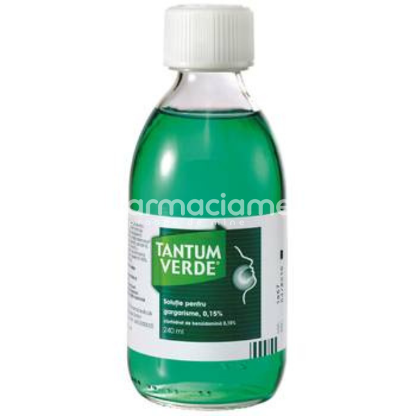 Afecțiuni ale  cavității bucale OTC - Tantum Verde 1,5mg/ml solutie pentru gargarisme 240 ml, Angelini, farmaciamea.ro