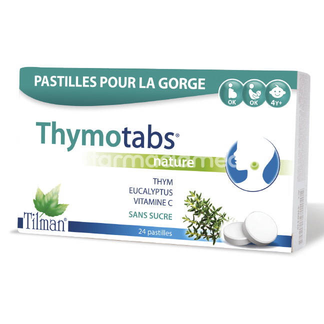Durere gât - Thymotabs nature x 24 cpr, farmaciamea.ro