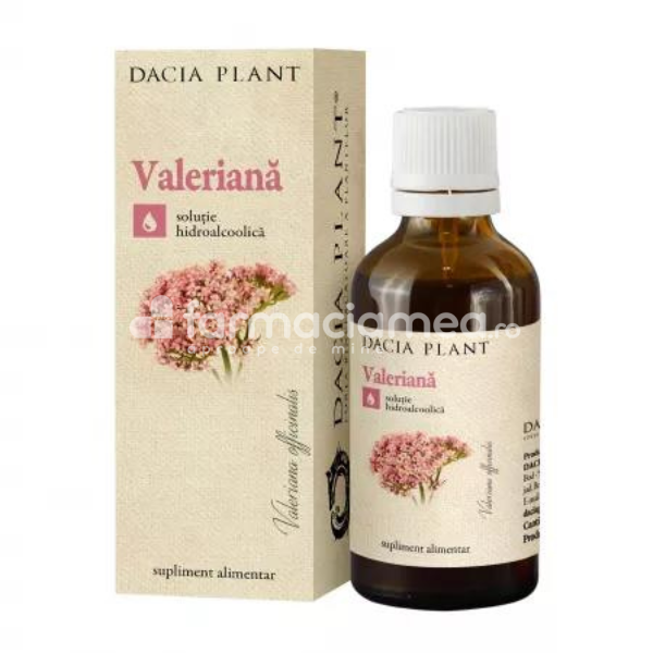 Suplimente naturiste - Tinctura valeriana, 50ml, Dacia Plant, farmaciamea.ro