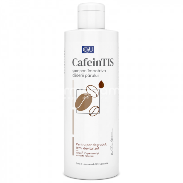 Îngrijire păr - Sampon impotriva caderii parului CafeinTis Q4U, indicat pentru par degradat, tern, devitalizat, 200ml, Tis Farmaceutic, farmaciamea.ro
