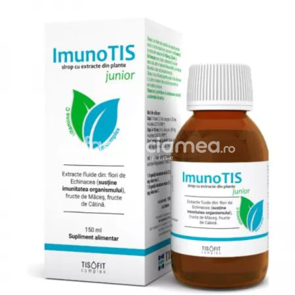 Tuse - Sirop Imunotis Junior Tisofit, 150 ml, TIS, farmaciamea.ro