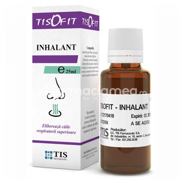 Decongestionant nazal - Inhalant Tisofit, contine o asociere de extracte naturale, recomadat pentru eliberarea cailor respiratorii superioare, 25ml, Tis Farmaceutic, farmaciamea.ro