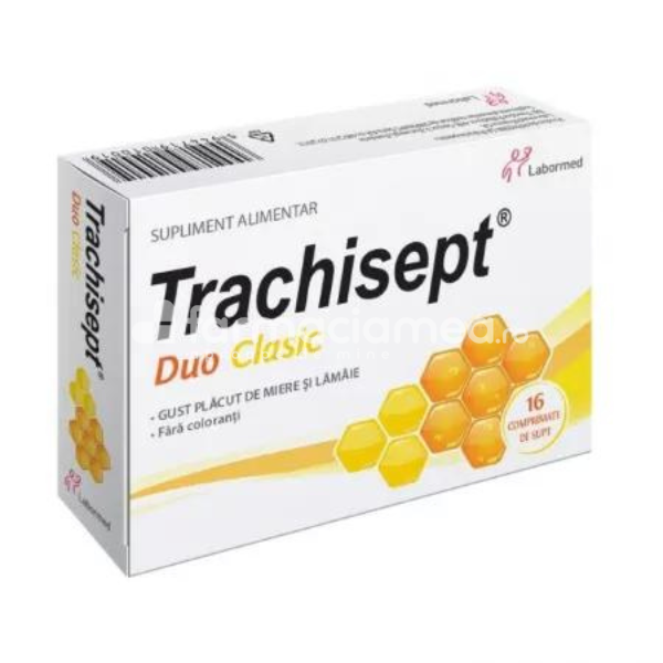 Durere gât - Trachisept Duo Clasic, 16 comprimate, Labormed, farmaciamea.ro