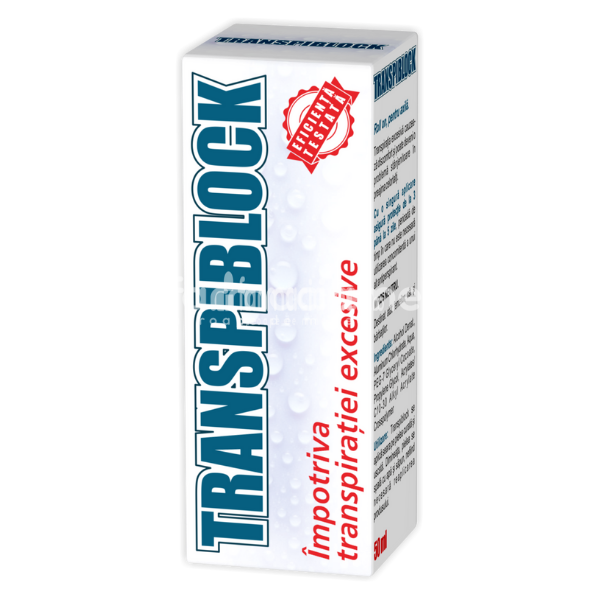 Deodorante şi antiperspirante - Transpiblock, impotriva transpiratiei excesive, 50 ml, Zdrovit, farmaciamea.ro