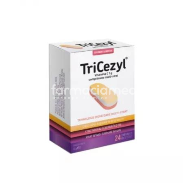 Imunitate - Tricezyl Vitamina C 1000 mg, 24 comprimate Labormed, farmaciamea.ro