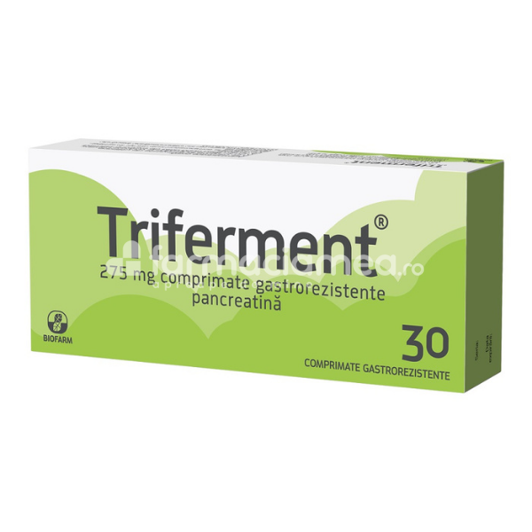 Digestie ușoară OTC - Triferment, indicat in tulburarile digestive, 30 de comprimate, Biofarm, farmaciamea.ro