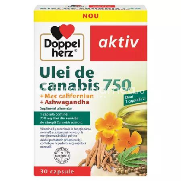 Minerale și vitamine - Ulei de Canabis, 30 capsule Doppelherz Aktiv, farmaciamea.ro