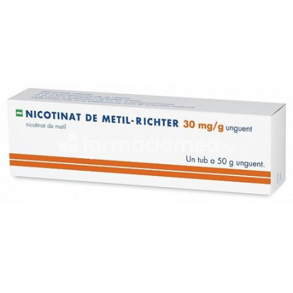 Durere OTC - Unguent cu Nicotinat de metil, indicat in ameliorarea durerilor articulare, reumatismale si musculare, tub 50g, Gedeon Richter, farmaciamea.ro