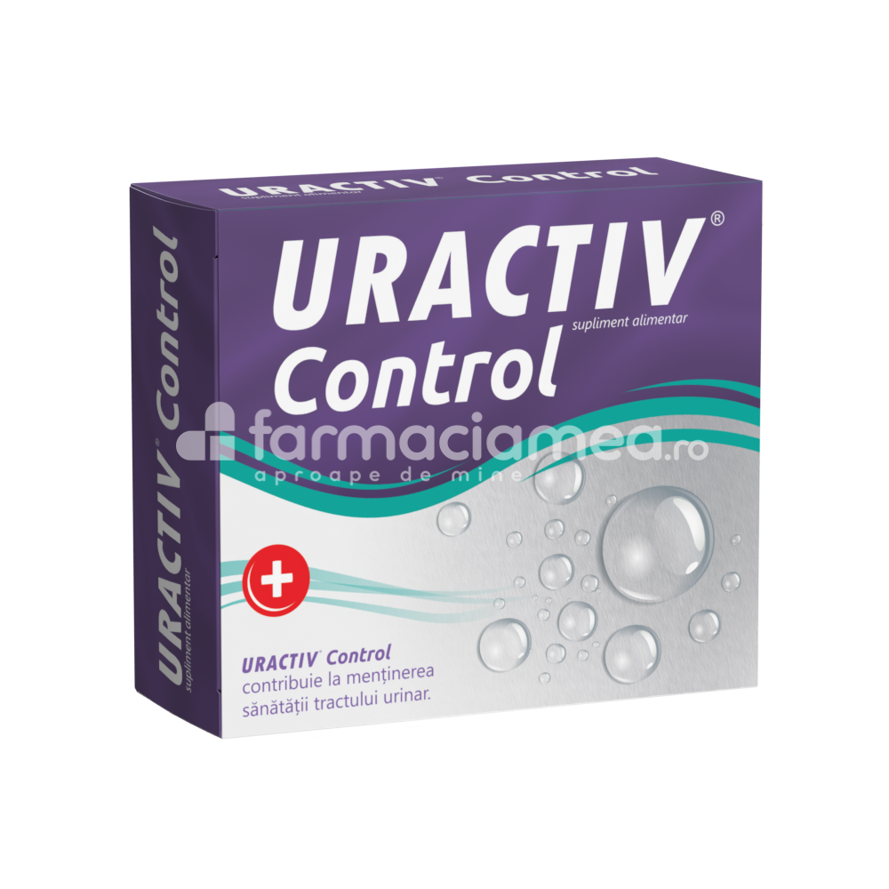 Afecțiuni urogenitale - Uractiv Control,  extracte din seminte de dovleac si de soia, magneziu, vitamina B6, incontinenta urinara, reduce pierderile involuntare de urina si frecventa urinarii pe timp de noapte, imbunatateste controlul asupra muschilor pelvini, contribuie la, farmaciamea.ro