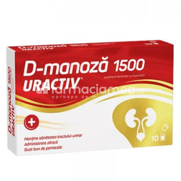 Infecții urinare - Uractiv D-manoza, 10 plicuri, Fiterman, farmaciamea.ro