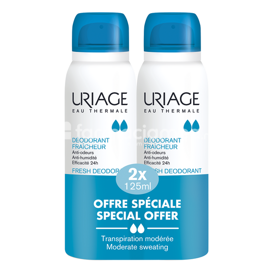 Îngrijire corp - Uriage Deodorant Pachet Spray cu piatra alaun, 125 ml, Promo 2 flacoane, farmaciamea.ro