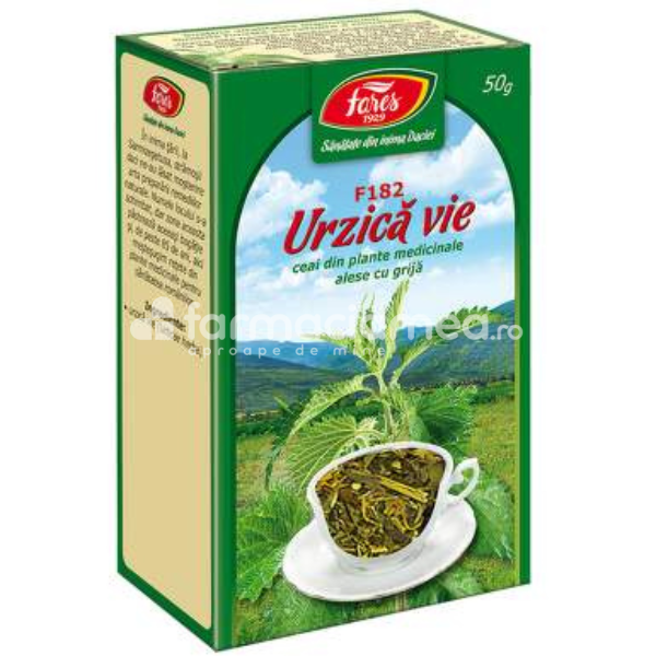 Ceaiuri - Urzică vie, iarbă, F182, ceai la pungă, Fares, farmaciamea.ro