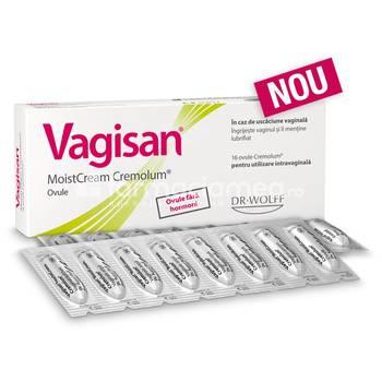 Uscăciunea mucoasei vaginale - Vagisan moistcream cremolum x 16ovule, farmaciamea.ro
