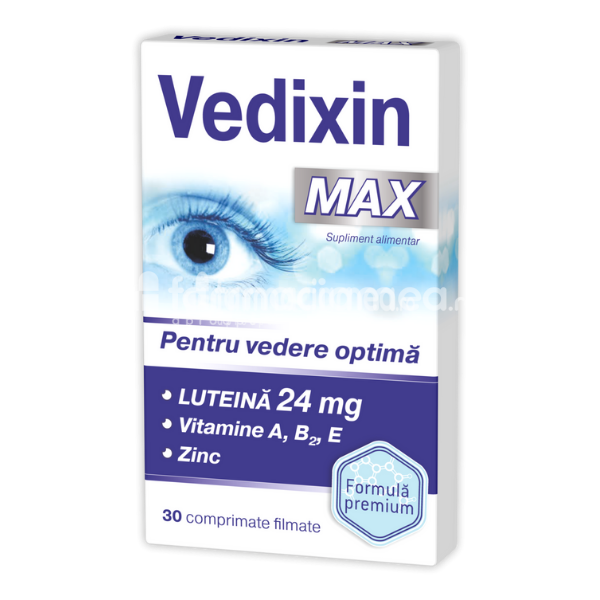 Minerale și vitamine - Vedixin Max, mentinerea normala a vederii, 30 capsule, Zdrovit, farmaciamea.ro