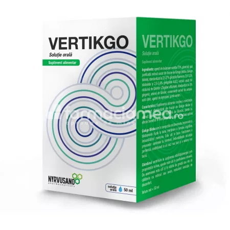 Sănătatea sistemului nervos - Vertikgo sol orala, 50 ml, Nyrvusano, farmaciamea.ro