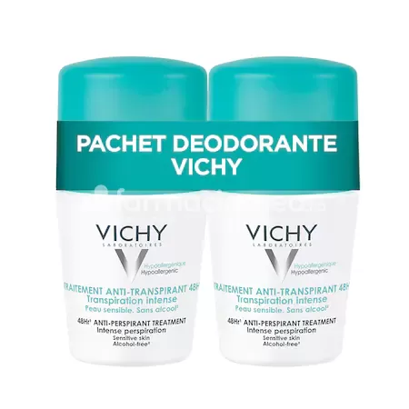 Îngrijire corp - Vichy Deo Pachet roll-on 48 h, 50 ml, 2 roll-on, farmaciamea.ro