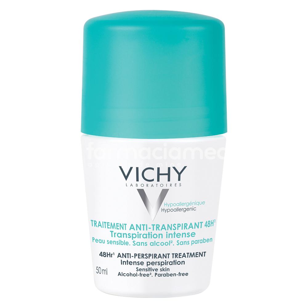 Îngrijire corp - Vichy Deo roll-on Antiperspirant cu eficacitate 48 h cu parfum, 50 ml, farmaciamea.ro