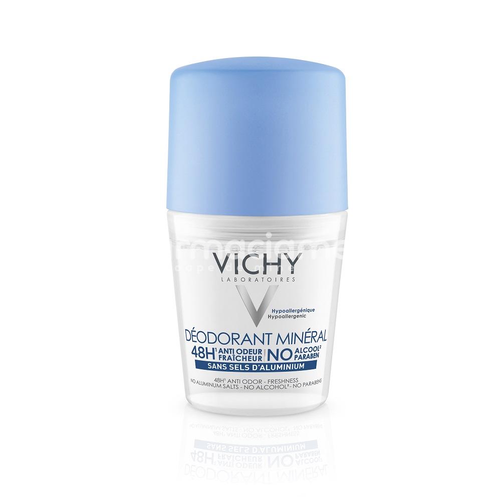 Îngrijire corp - Vichy Deo roll-on Antiperspirant mineral fara Aluminiu 48h, 50 ml, farmaciamea.ro